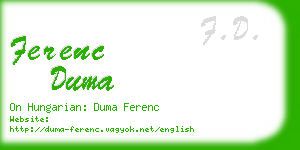 ferenc duma business card